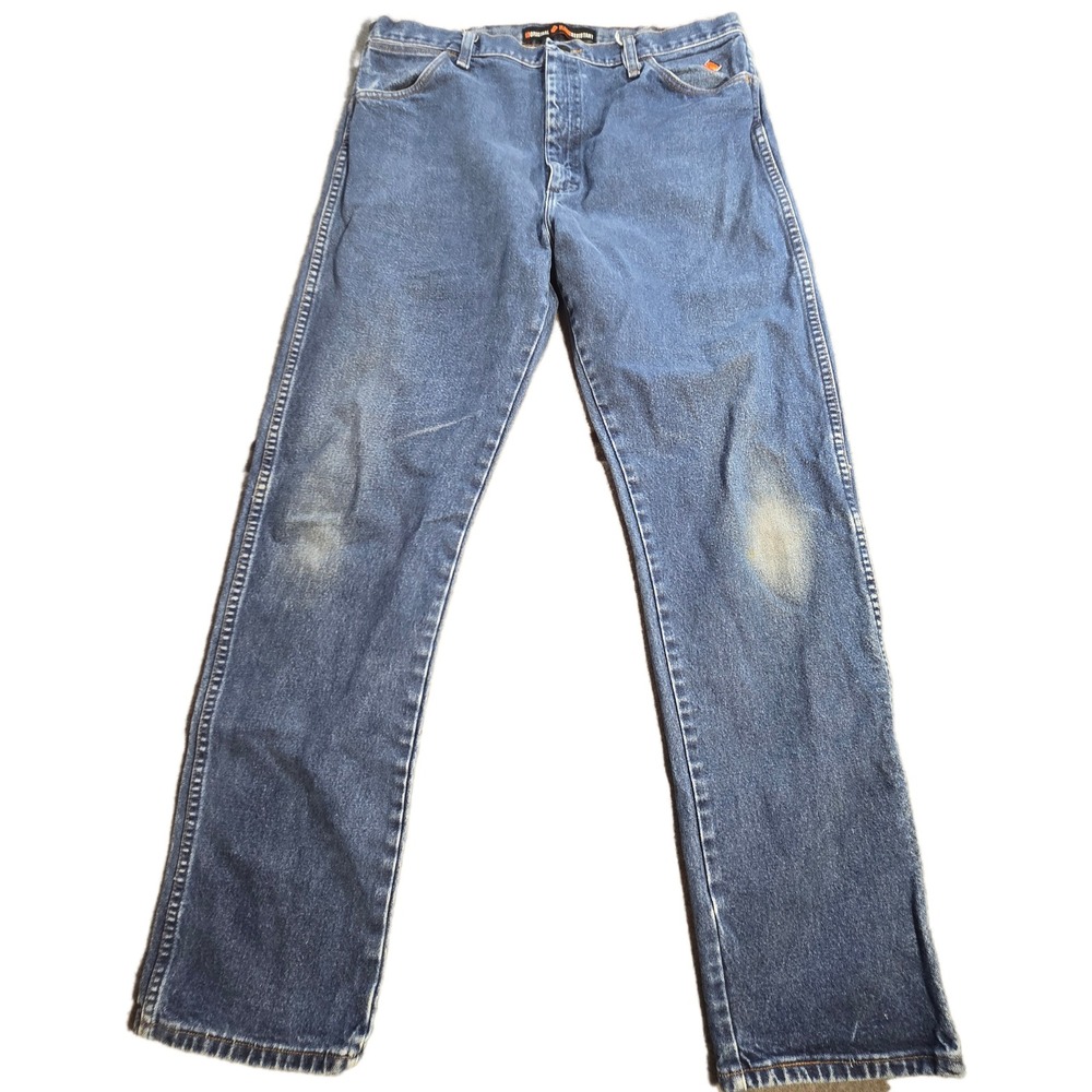 Wrangler FR Flame Resistant Jeans Mens 38x34 Blue 13MWZ CAT2 2112 Work Pants